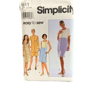 Simplicity 8511 Easy To Sew Womens Dress Jacket Pattern Sizes 12-16